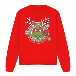 Teenage Mutant Ninja Turtles Unisex Adult Into The Ninja Spirit Christmas Sweatshirt - S, Red