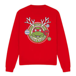 Teenage Mutant Ninja Turtles Unisex Adult Into The Ninja Spirit Christmas Sweatshirt - S, Red