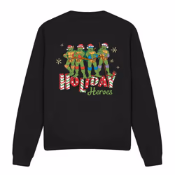 Teenage Mutant Ninja Turtles Unisex Adult Holiday Heroes Christmas Sweatshirt - XL, Black