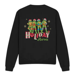 Teenage Mutant Ninja Turtles Unisex Adult Holiday Heroes Christmas Sweatshirt - XXL, Black