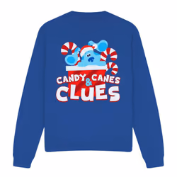 Blue's Clues & You! Unisex Adult Clues Candy Canes Christmas Sweatshirt - L, Royal Blue