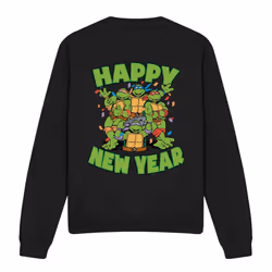 Teenage Mutant Ninja Turtles Unisex Adult Group New Year Sweatshirt - XXL, Black