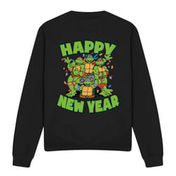 Teenage Mutant Ninja Turtles Unisex Adult Group New Year Sweatshirt - XXL, Black