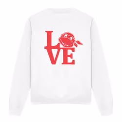 Teenage Mutant Ninja Turtles Unisex Adult Love Valentine's Day Sweatshirt - S, White
