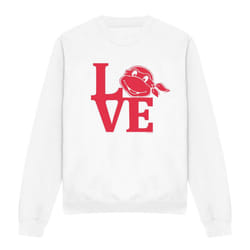 Teenage Mutant Ninja Turtles Unisex Adult Love Valentine's Day Sweatshirt - XXL, White