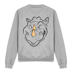 Teenage Mutant Ninja Turtles Unisex Adult Rocksteady Face Sweatshirt - S, Sport Heather