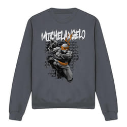 Teenage Mutant Ninja Turtles Unisex Adult Michelangelo Sweatshirt - M, Charcoal