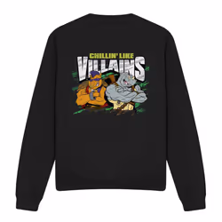 Teenage Mutant Ninja Turtles Unisex Adult Chillin Like Villains Sweatshirt - XXL, Black