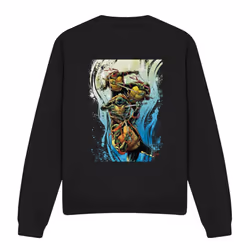 Teenage Mutant Ninja Turtles Unisex Adult Cool Rainbow Warriors Sweatshirt - S, Black