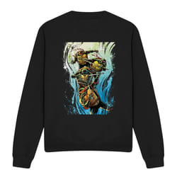 Teenage Mutant Ninja Turtles Unisex Adult Cool Rainbow Warriors Sweatshirt - S, Black