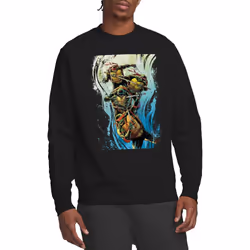 Teenage Mutant Ninja Turtles Unisex Adult Cool Rainbow Warriors Sweatshirt - S, Black