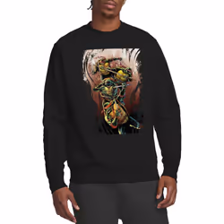 Teenage Mutant Ninja Turtles Unisex Adult Earthy Rainbow Warriors Sweatshirt - XXL, Black