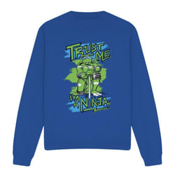 Teenage Mutant Ninja Turtles Unisex Adult Trust Me I'm A Ninja Sweatshirt - XXL, Royal Blue