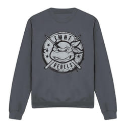 Teenage Mutant Ninja Turtles Unisex Adult Rebels Distressed Logo Sweatshirt - M, Charcoal