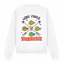 Teenage Mutant Ninja Turtles Unisex Adult Pizza Is Forever Sweatshirt - L, White