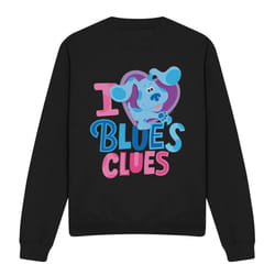 Blue's Clues & You! Unisex Adult I Heart Blue Sweatshirt - XXL, Black