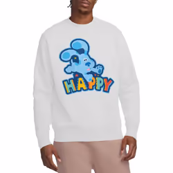 Blue's Clues & You! Unisex Adult Happy Puppy Sweatshirt - S, White