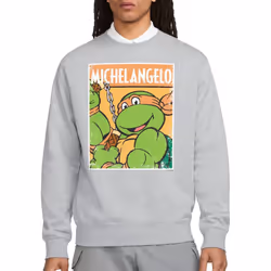 Teenage Mutant Ninja Turtles Unisex Adult Michelangelo Sweatshirt - L, Sport Heather