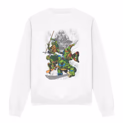 Teenage Mutant Ninja Turtles Unisex Adult Shredder And Turtles Comic Sweatshirt - XXL, White