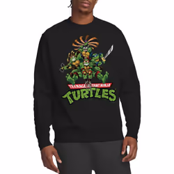 Teenage Mutant Ninja Turtles Unisex Adult Manga Turtles Sweatshirt - XXL, Black