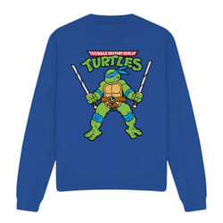 Teenage Mutant Ninja Turtles Unisex Adult Leonardo Retro Sweatshirt - XXL, Royal Blue