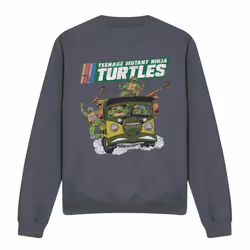 Teenage Mutant Ninja Turtles Unisex Adult Van Sweatshirt - S, Charcoal