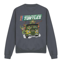 Teenage Mutant Ninja Turtles Unisex Adult Van Sweatshirt - S, Charcoal