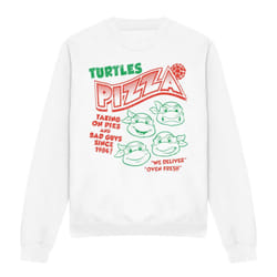 Teenage Mutant Ninja Turtles Unisex Adult Turtles Pizza Sweatshirt - S, White