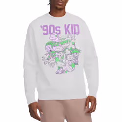 Nickelodeon Unisex Adult 90s Kid Sweatshirt - XXL, White