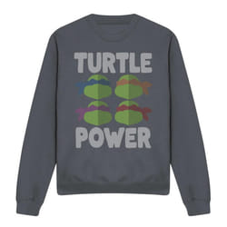Teenage Mutant Ninja Turtles Unisex Adult Turtle Power Faces Sweatshirt - M, Charcoal