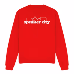 Old School Unisex Adult Speaker City Logo Sweatshirt - S, Red