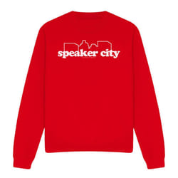 Old School Unisex Adult Speaker City Logo Sweatshirt - S, Red