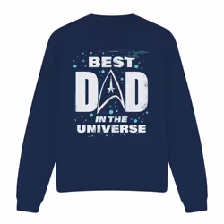 Star Trek Unisex Adult Best Dad in the Universe Fathers Day Sweatshirt - S, Navy