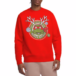 Teenage Mutant Ninja Turtles Unisex Adult Into The Ninja Spirit Christmas Sweatshirt - XXL, Red