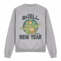Teenage Mutant Ninja Turtles Unisex Adult Shell Of A New Year Sweatshirt - S, Sport Heather