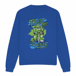Teenage Mutant Ninja Turtles Unisex Adult Trust Me I'm A Ninja Sweatshirt - S, Royal Blue