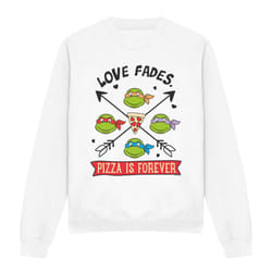 Teenage Mutant Ninja Turtles Unisex Adult Pizza Is Forever Sweatshirt - XXL, White