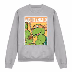 Teenage Mutant Ninja Turtles Unisex Adult Michelangelo Sweatshirt - M, Sport Heather