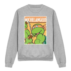 Teenage Mutant Ninja Turtles Unisex Adult Michelangelo Sweatshirt - M, Sport Heather