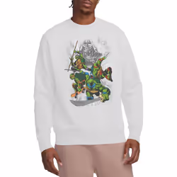 Teenage Mutant Ninja Turtles Unisex Adult Shredder And Turtles Comic Sweatshirt - S, White