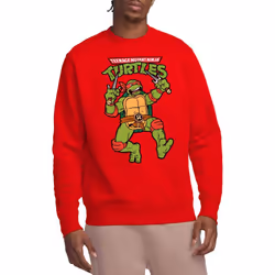 Teenage Mutant Ninja Turtles Unisex Adult Raphael Retro Sweatshirt - XXL, Red