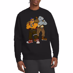 Teenage Mutant Ninja Turtles Unisex Adult Bebop & Rocksteady Sweatshirt - XXL, Black