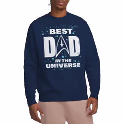 Star Trek Unisex Adult Best Dad in the Universe Fathers Day Sweatshirt - XXL, Navy