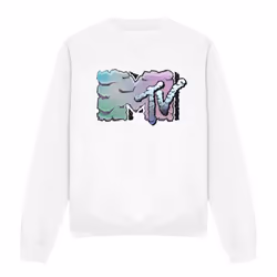 MTV Unisex Adult Gradient Sweatshirt - L, White