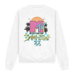 MTV Unisex Adult Spring Break Checkerboard Sweatshirt - S, White