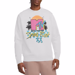 MTV Unisex Adult Spring Break Checkerboard Sweatshirt - S, White