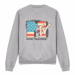 MTV Unisex Adult American Logo Sweatshirt - XXL, Sport Heather