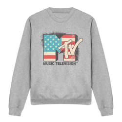 MTV Unisex Adult American Logo Sweatshirt - XXL, Sport Heather