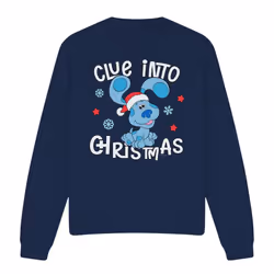 Blue's Clues & You! Unisex Adult Christmas Sweatshirt - S, Navy