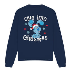 Blue's Clues & You! Unisex Adult Christmas Sweatshirt - S, Navy
